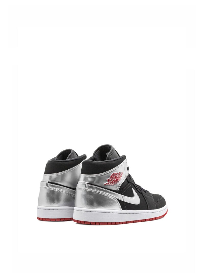 Jordan 1 Mid Black Red Silver (GS) - Image 3