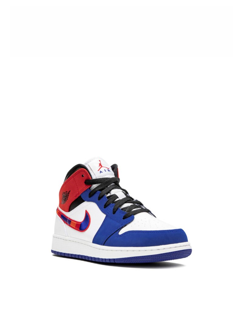 Jordan 1 Mid Rush Blue University Red (GS) - Image 2